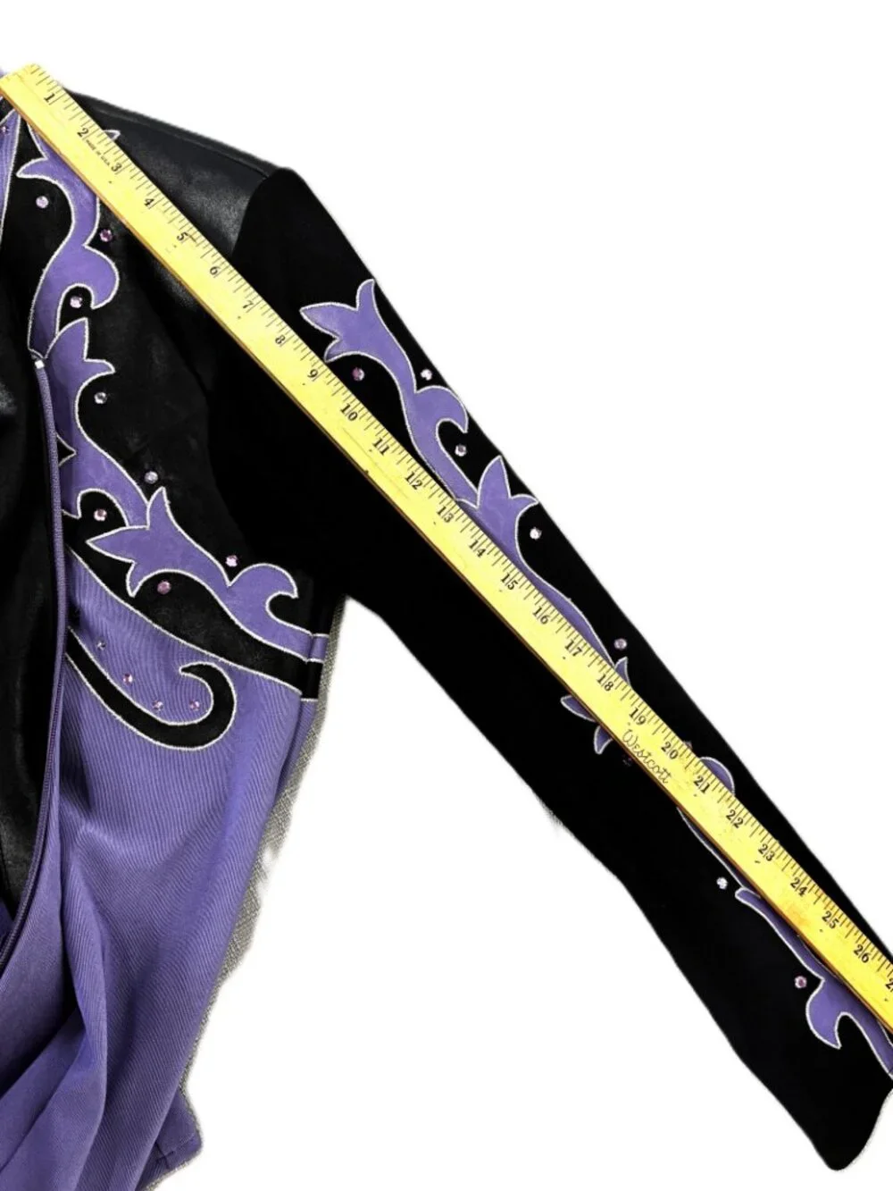 VTG 1849 Authentic Ranch Wear Lavendar & Black Jeweled Showgirl Western Suit Med